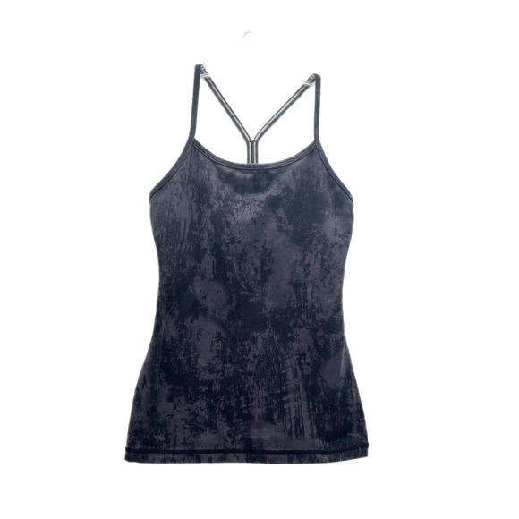 Lululemon Cool Racerback Size 4 Camo Black Grey Stretch - Picture 1 of 6